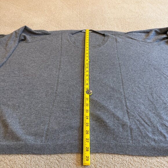 InCashmere 100% cashmere Crewneck Sweater Topper Grey Pointell LARGE Oversize - Picture 8 of 12